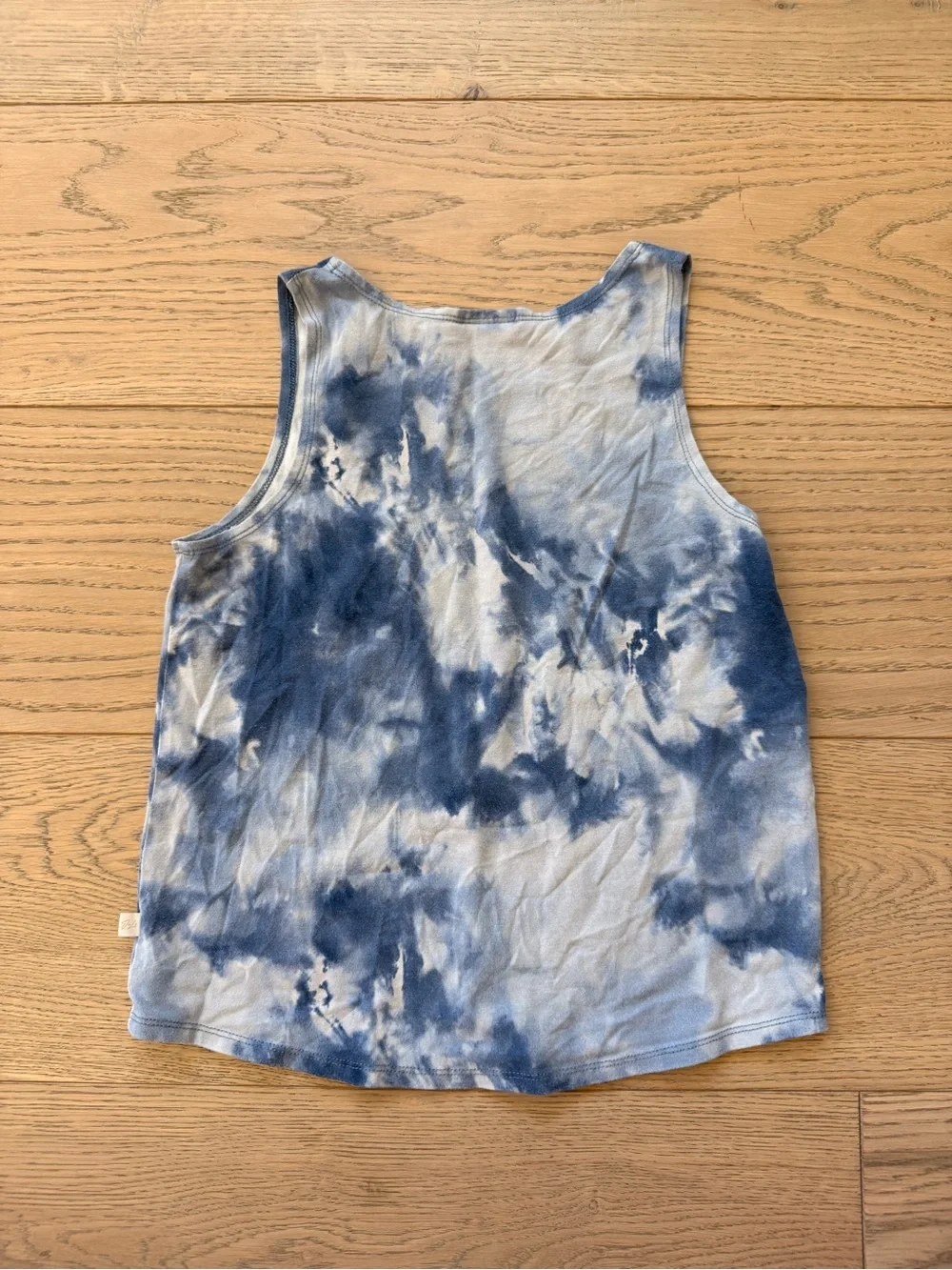 Jax & Lennon Co Blue Tie-Dye Pocket Tank Top